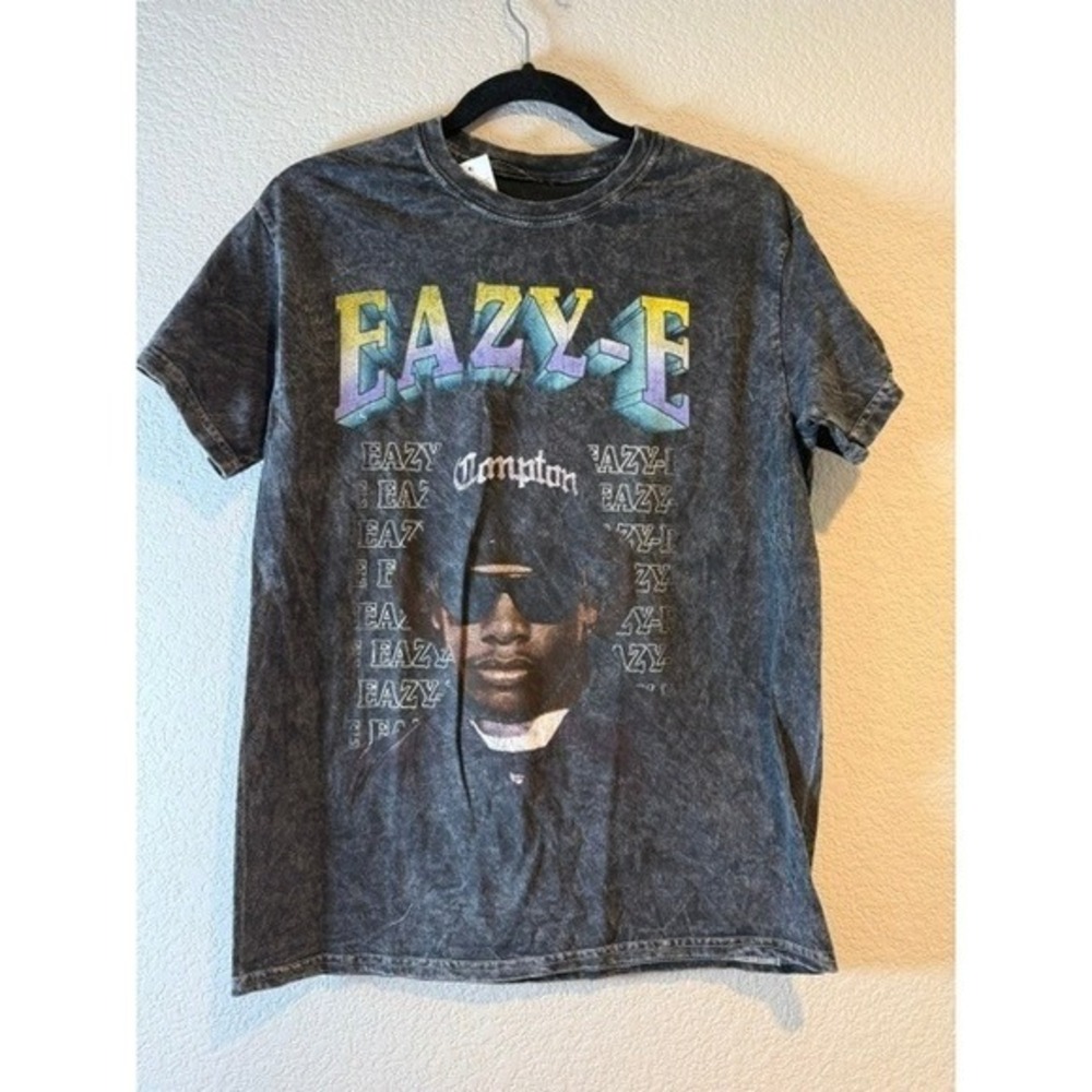 Easy-E NWA Compton Graphic T-Shirt Mens M Charcoal Mineral Wash Rock Tee